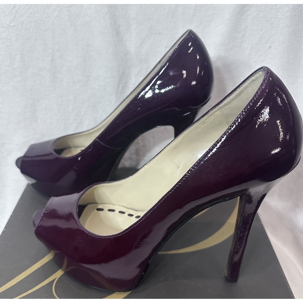 Dark Red Beautiful Enzo Angelina‎ Patten Stiletto High Heels Sexy Office Siren - Picture 4 of 9